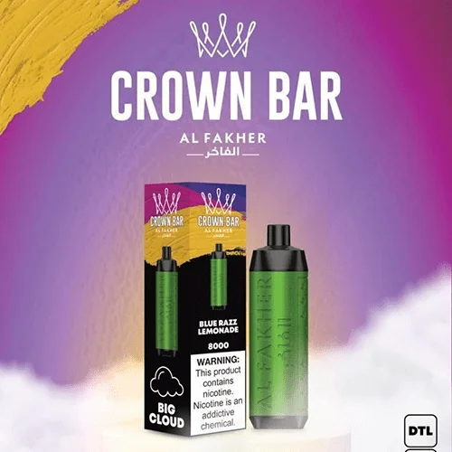 CROWN-BAR-ALFAKHER-BLUE-RAZZ-LEMONADE-8000-PUFFS.webp ALFAKHER CROWN BAR BLUE RAZZ LEMONADE – 8000 PUFFS