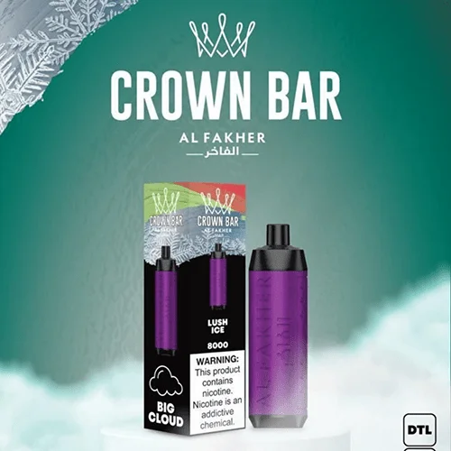 CROWN-BAR-ALFAKHER-LUSH-ICE-8000-PUFFS.webp ALFAKHER CROWN BAR LUSH ICE – 8000 PUFFS