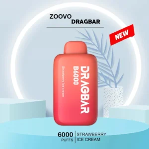 ZOOVOO DRAGBAR STRAWBERRY ICE CREAM - 6000 PUFFS