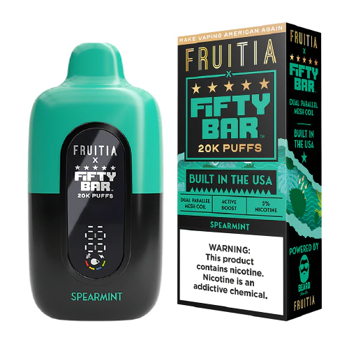 Spearmint-01_900x.webp Spearmint Disposable Vape (20000 Puffs) by Fruitia x Fifty Bar