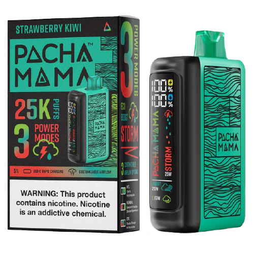 Strawberry_Kiwi_PACHA_MAMA-01_1200x.webp Strawberry Kiwi Disposable Vape (25000 Puffs) by Pachamama 25K