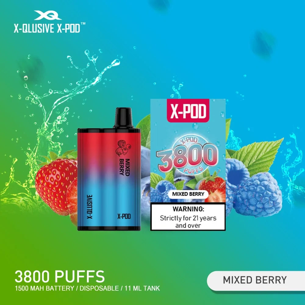 X-QLUSIVE-X-POD-MIXED-BERRY.webp X-QLUSIVE X-POD MIXED BERRY – 3800 PUFFS