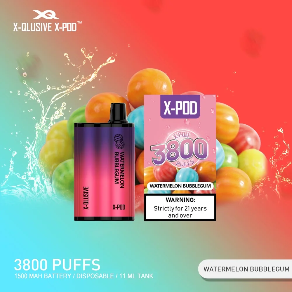 X-QLUSIVE-X-POD-WATERMELON-BUBBLEGUM.webp X-QLUSIVE X-POD WATERMELON BUBBLEGUM – 3800 PUFFS
