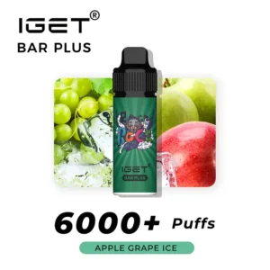 Home IGET BAR PLUS APPLE GRAPE ICE – 6000 PUFFS