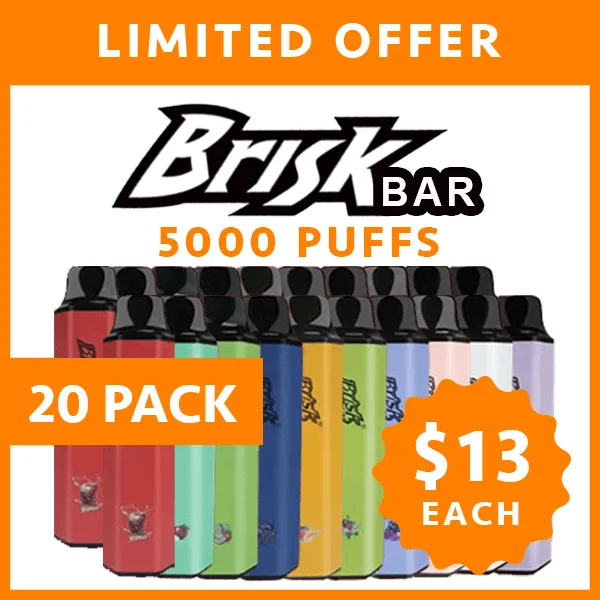 brisk20-min.webp BRISK BAR – 5000 PUFFS – 20 PACK