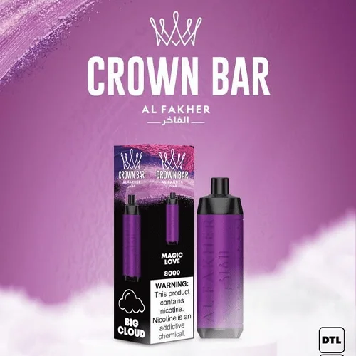 crown-bar-alfakher-MAGIC-LOVE.webp ALFAKHER CROWN BAR MAGIC LOVE – 8000 PUFFS